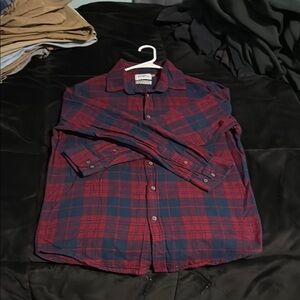 Goodfellow & Co Red and Blue Plaid Casual Shirt